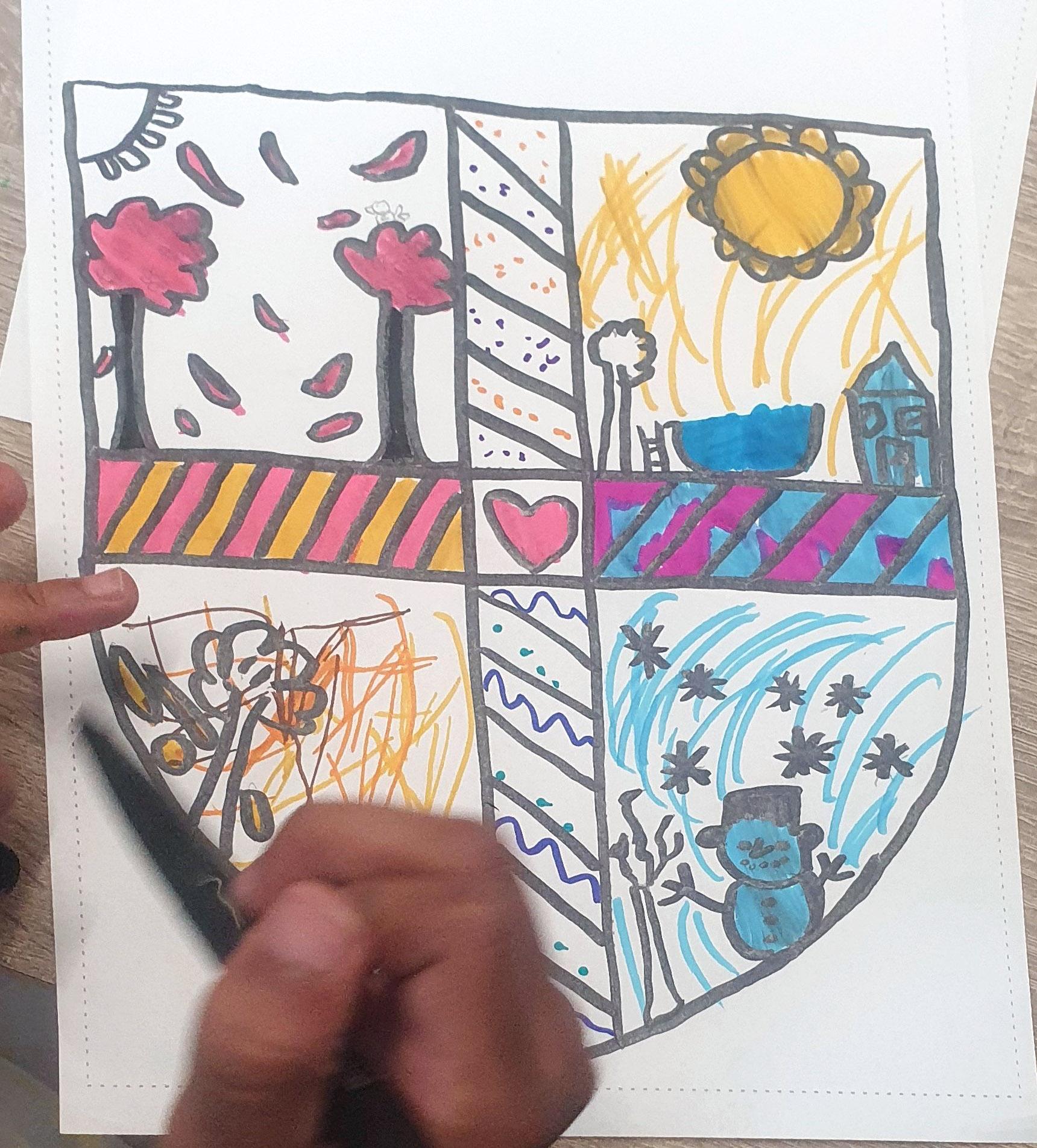 Une création colorée des enfants